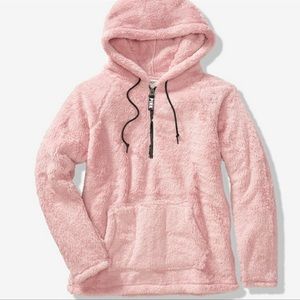 PINK by Victoria’s Secret Half Zip Sherpa Teddy Pullover